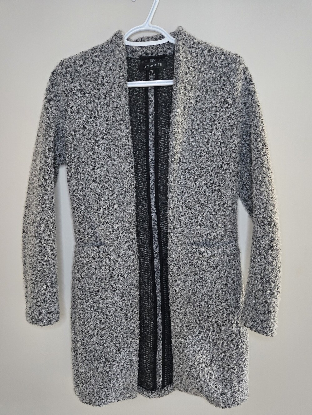 Dynamite Gray Teddy Open Front Fuzzy Jacket, For Layering, Like New